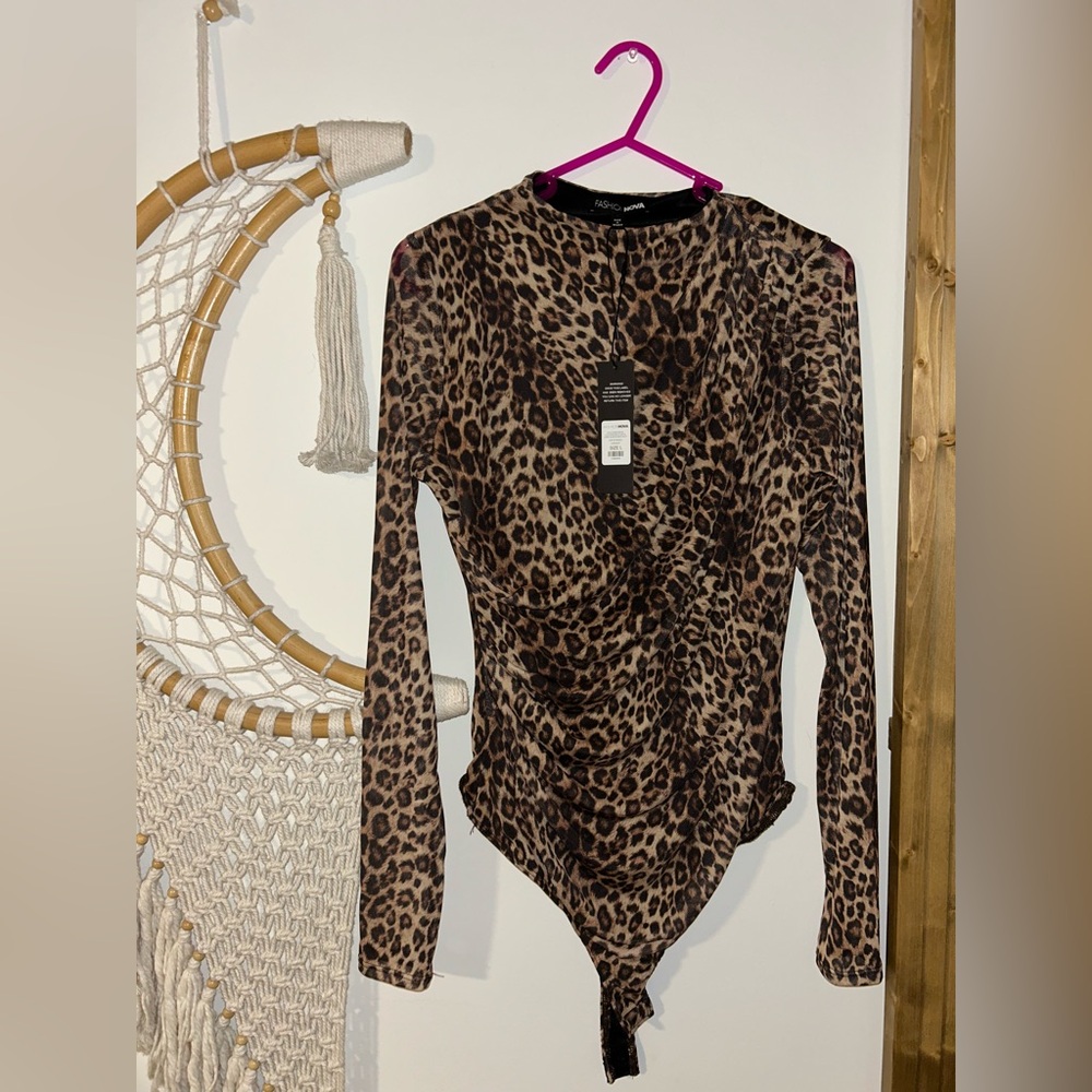 Fashion Nova Leopard Print Bodysuit